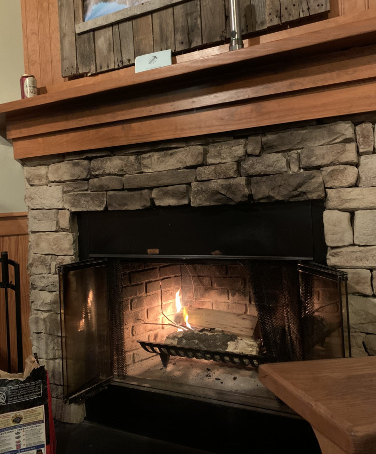 Peaceful fireplace at Bear Creek Lake State Park